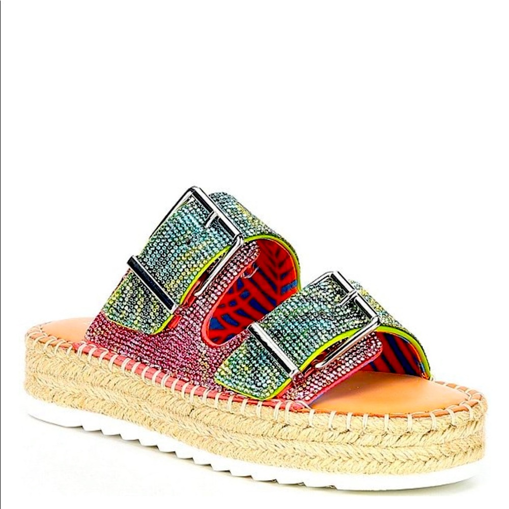 Gianni Bini Rhinestone Banded Flatforms